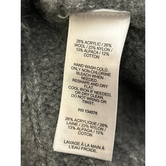 Vineyard Vines Wool Alpaca Blend Gray Popcorn Sweater Size Large Puff Sleeve - Picture 5 of 5